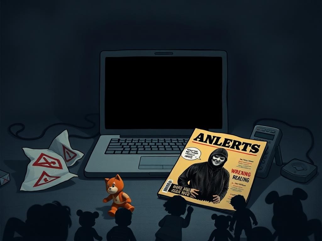 Flick International Shadowy laptop with ominous glow representing dark web crimes
