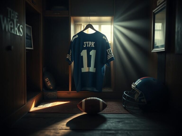 Flick International Classic New York Giants jersey number 11 hanging in a vintage sports locker