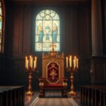 Flick International Interior of a grand conclave hall in the Vatican with ornate details