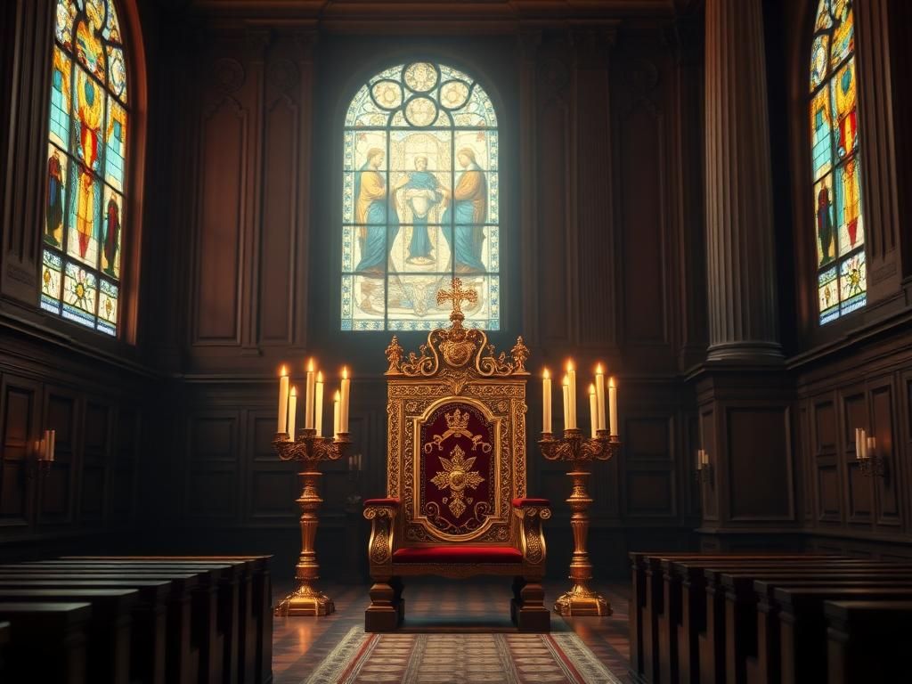Flick International Interior of a grand conclave hall in the Vatican with ornate details