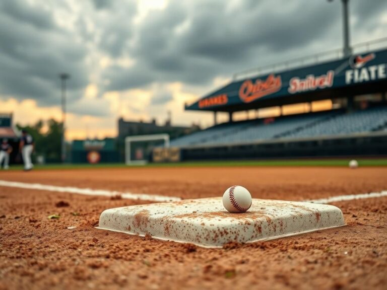 Flick International Close-up view of second base on a baseball diamond with a divot and a baseball nearby