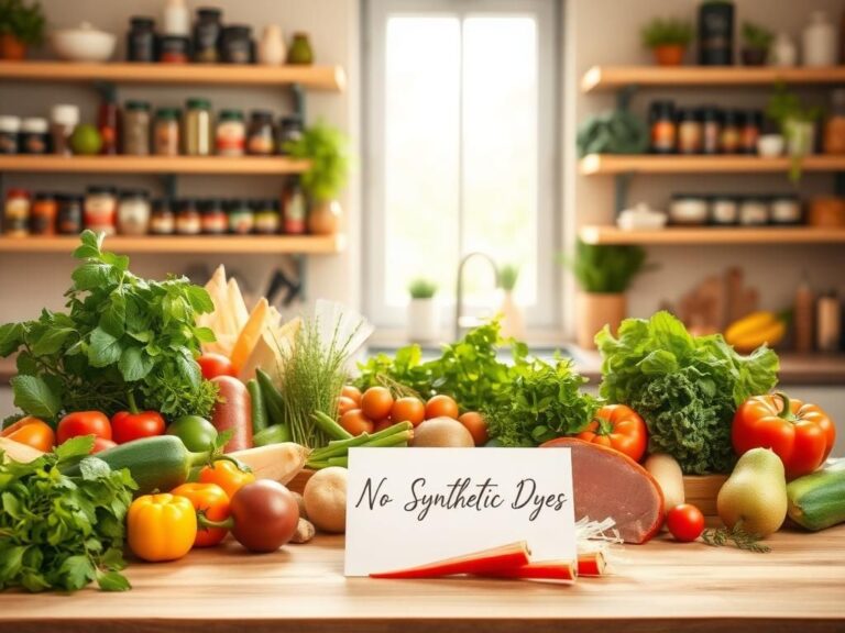 Flick International Vibrant kitchen scene with natural ingredients promoting healthy food choices