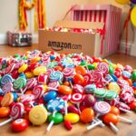 Flick International Colorful pile of assorted lollipops scattered on a hardwood floor