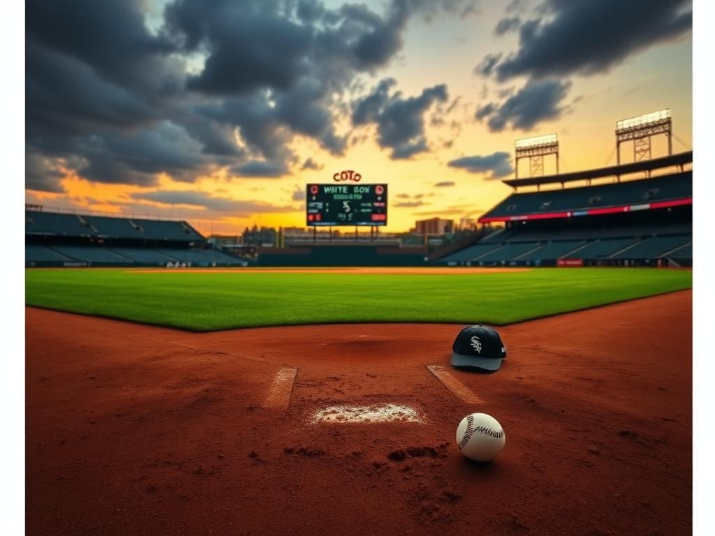 Flick International Distressed baseball diamond with worn infield and forgotten cap symbolizing missed plays