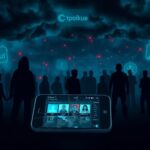 Flick International Dark digital landscape representing online threats to children