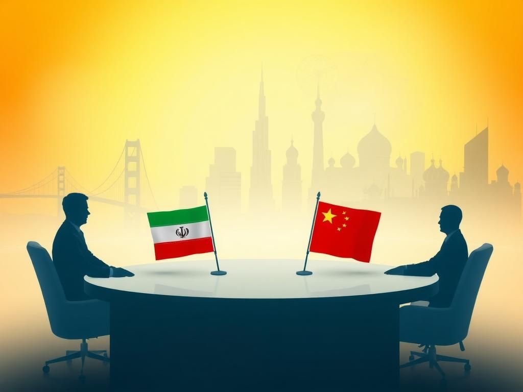 Flick International Abstract representation of a negotiation table symbolizing US-Iran nuclear talks