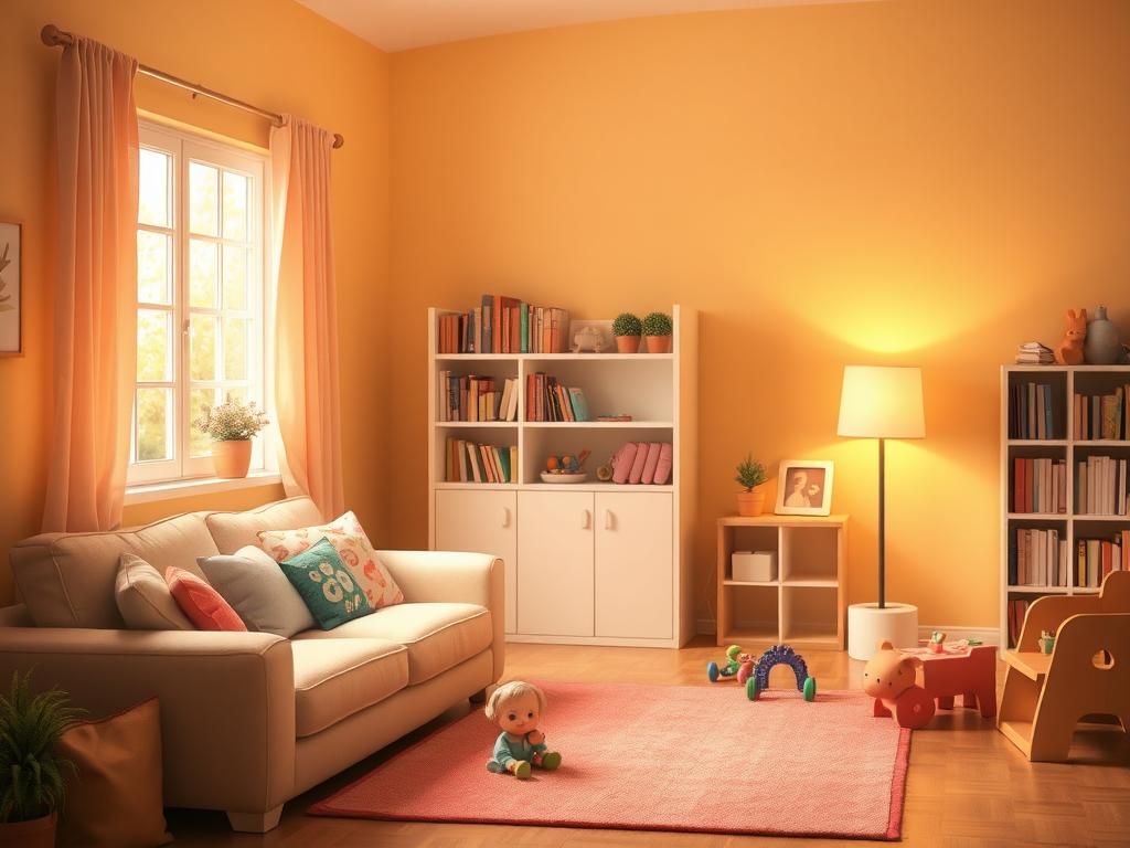 Flick International A cozy living room symbolizing safety and love for children