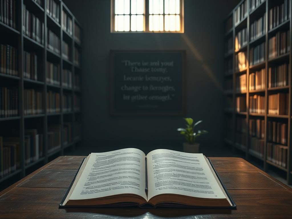 Flick International Somber prison library scene symbolizing hope and transformation