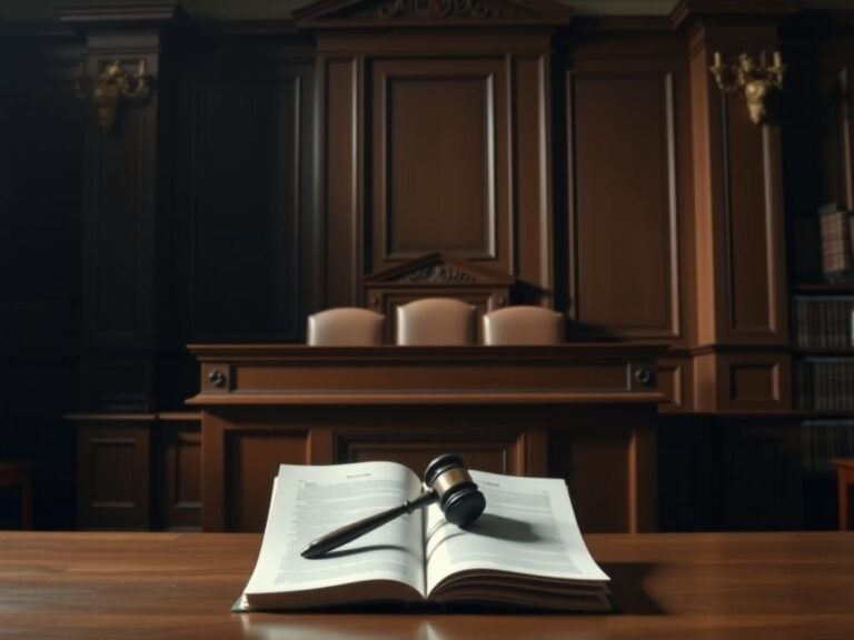 Flick International A courtroom scene featuring a prominent judge's bench and an empty witness stand, symbolizing the gravity of the Bryan Kohberger trial