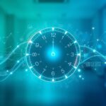 Flick International Abstract representation of a body clock monitoring biological age