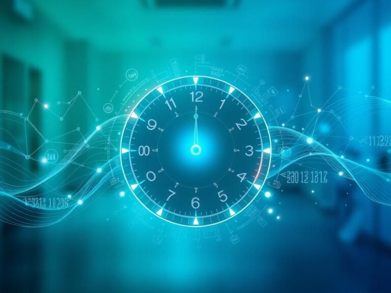 Flick International Abstract representation of a body clock monitoring biological age