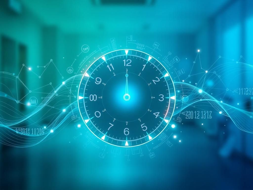 Flick International Abstract representation of a body clock monitoring biological age