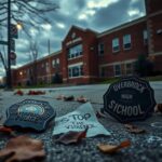 Flick International Abandoned police badge on ground near Overbrook High School
