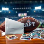 Flick International Dynamic scene of NFL Draft with draft envelope and football