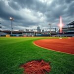 Flick International Empty right field at PNC Park with warning track, symbolizing recent accident