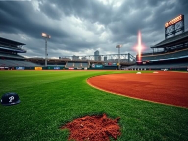 Flick International Empty right field at PNC Park with warning track, symbolizing recent accident