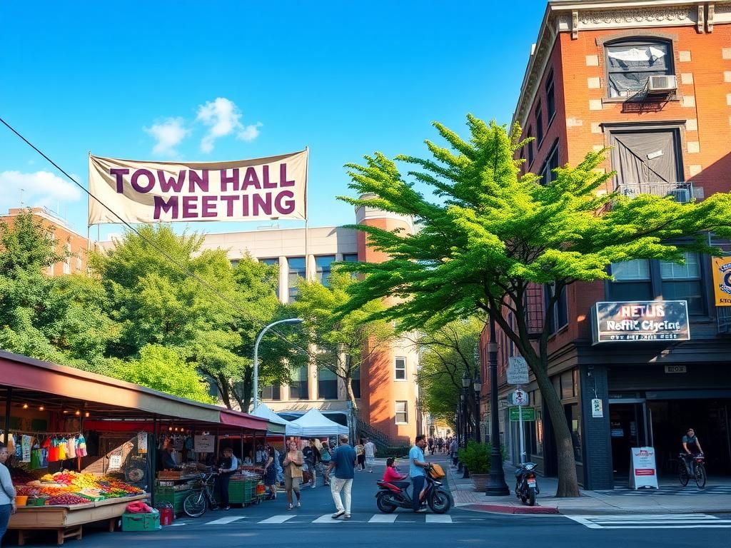 Flick International Vibrant urban scene in Jackson Heights showcasing a diverse street market