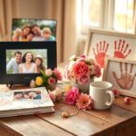 Flick International Beautifully arranged Mother's Day gift display on a rustic wooden table