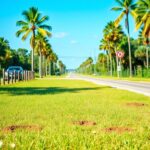 Flick International A runaway kangaroo hopping along a busy road in Florida