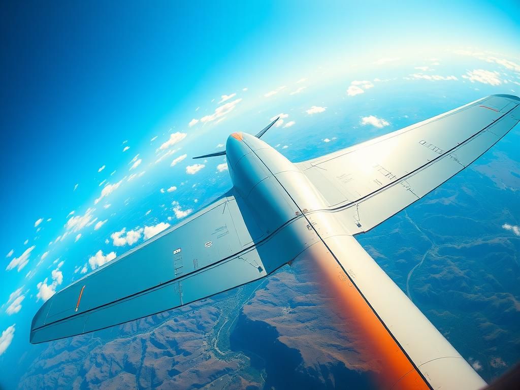 Flick International A vibrant aircraft soaring through a clear blue sky, highlighting the excitement of flight and wing-walking stunts.