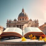Flick International Majestic view of St. Peter's Basilica with sunlight illuminating the dome