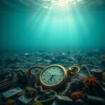 Flick International Ornate gold pocket watch discovered at the Lady Elgin shipwreck in Lake Michigan.
