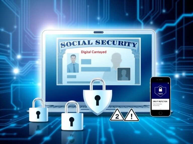 Flick International Digital Social Security card interface with security symbols