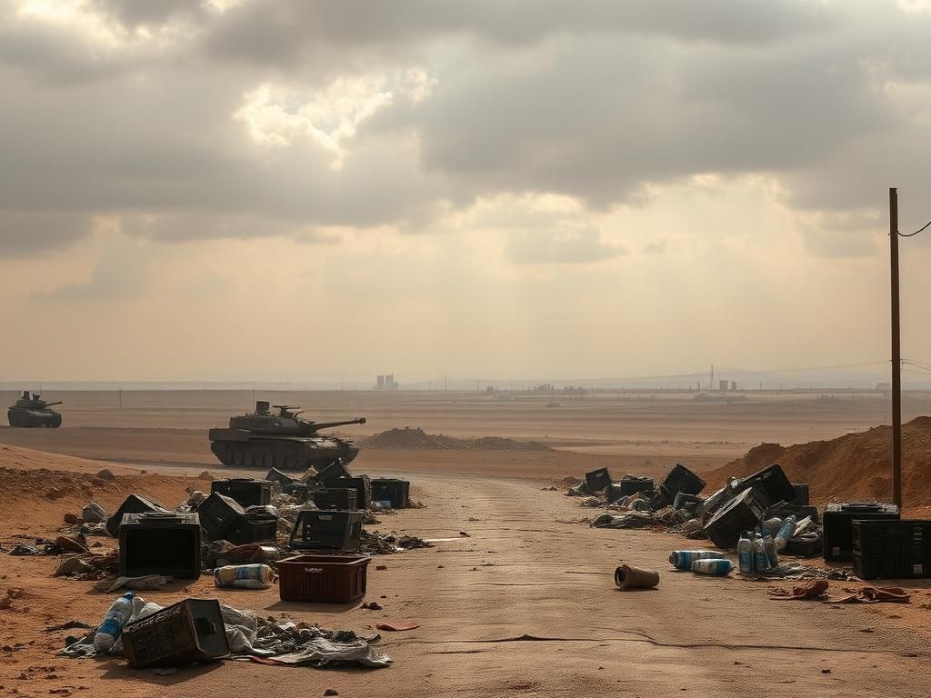 Flick International Desolate street in Gaza after aid distribution chaos