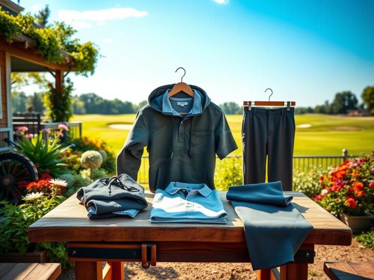 Flick International Stylish men's apparel laid out for Father's Day in a vibrant outdoor setting