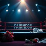 Flick International A boxing ring with the word 'FAIRNESS' on the canvas, symbolizing the gender controversy in sports