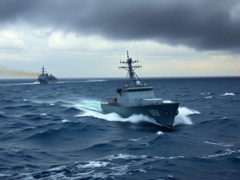 Flick International Israeli Navy Sa'ar 6 vessel engaged in a precision strike during a tumultuous ocean scene