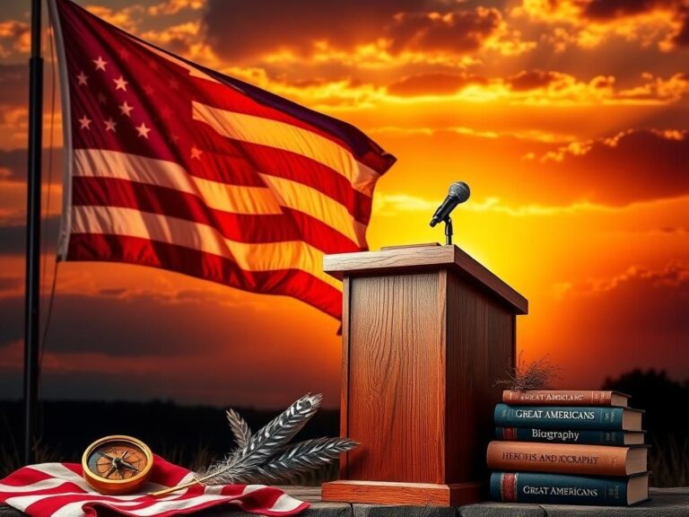 Flick International A large, weathered American flag billowing in the breeze against a sunset sky