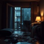 Flick International Dimly lit interior of rapper Macklemore's Seattle home showing signs of a burglary
