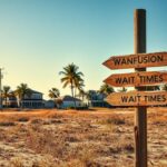 Flick International Coastal scene of Redington Beach, Florida showing hurricane aftermath with damaged and repaired homes