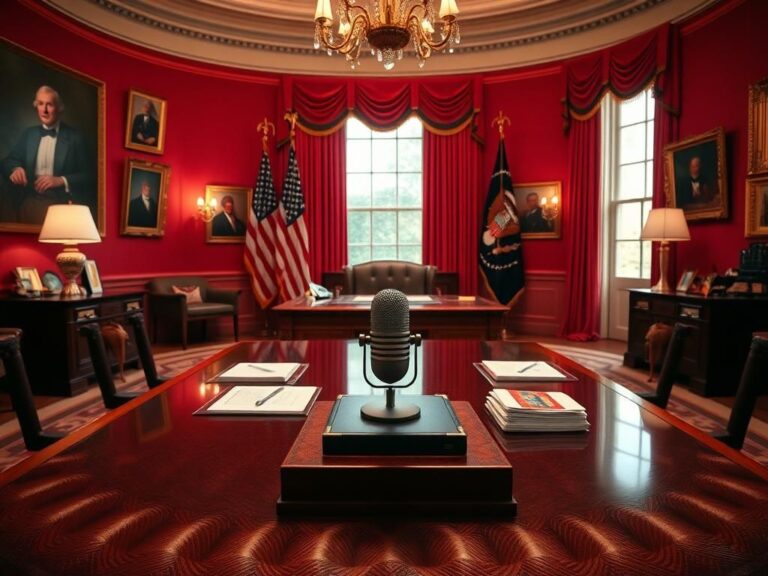 Flick International A beautifully arranged Oval Office featuring the Resolute Desk, decorated with historical artifacts and an inviting atmosphere.
