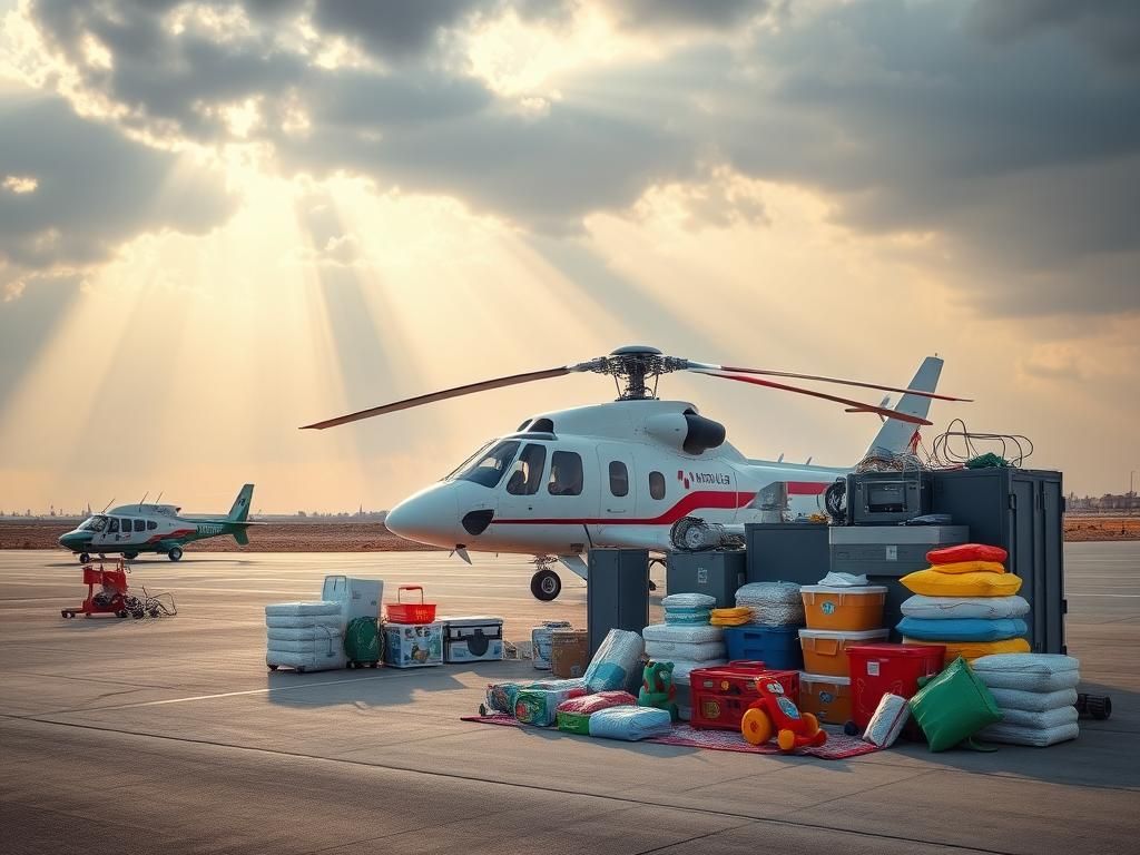 Flick International A medical helicopter at the Israel-Jordan border for evacuation