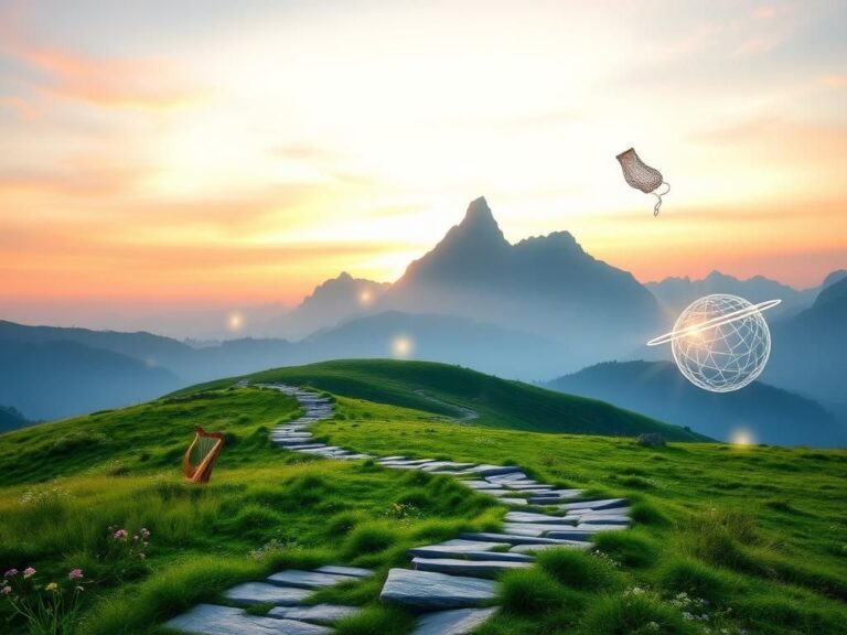 Flick International Ancient stone path through lush hills symbolizing faith and spirituality