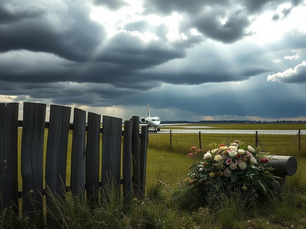Flick International Weathered wooden fence symbolizing familial barriers with a stormy sky in the background