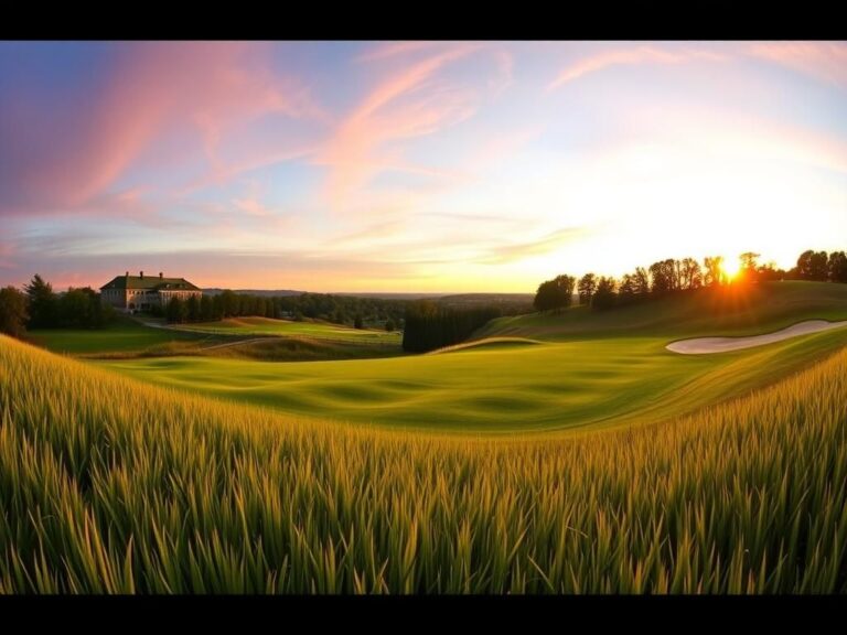 Flick International Panoramic view of Oakmont Country Club showcasing thick rough and challenging greens