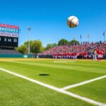 Flick International Vibrant baseball scene at the Congressional Baseball Game with Republicans defeating Democrats 13-2