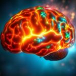 Flick International Close-up of a human brain highlighting healthy thought patterns and areas of negativity.