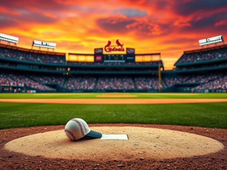 Flick International Empty pitcher’s mound and home plate with a baseball and cap symbolizing failure