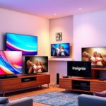 Flick International Living room featuring various TVs including a Samsung Smart TV and Insignia TV