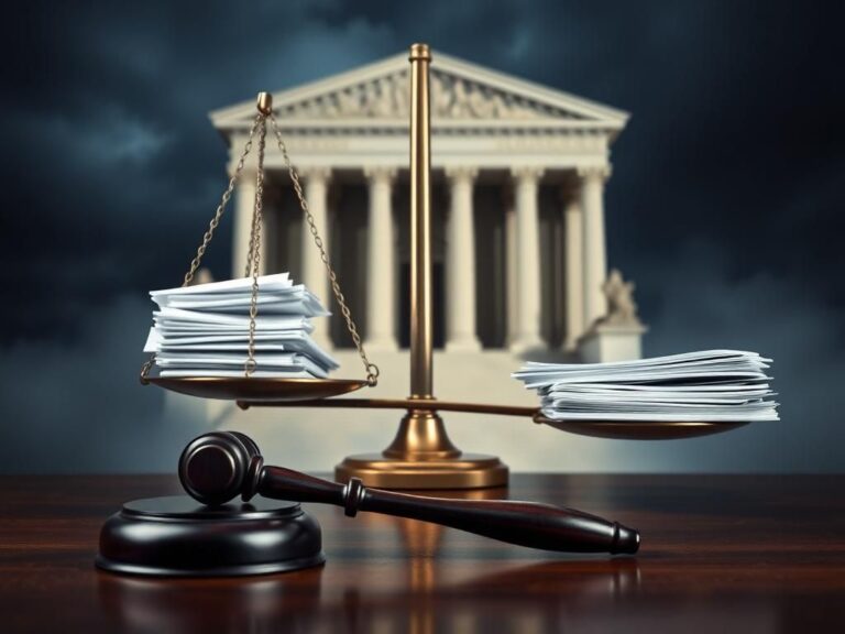 Flick International Symbolic representation of a courtroom intertwined with the IRS, showcasing judicial authority and accountability.