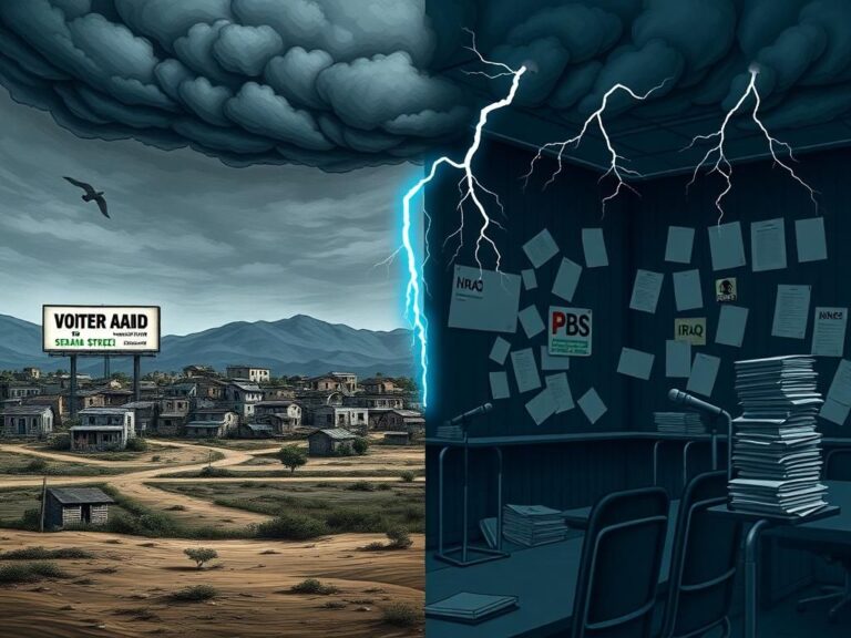 Flick International A stark landscape of a neglected village depicting the impact of foreign aid cuts