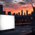Flick International Empty urban scene with a blank billboard symbolizing absence of messages for protest