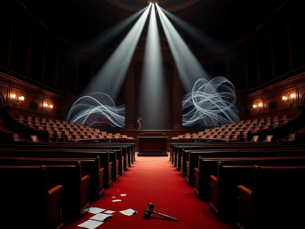 Flick International A dramatic chamber scene illustrating political tension and chaos