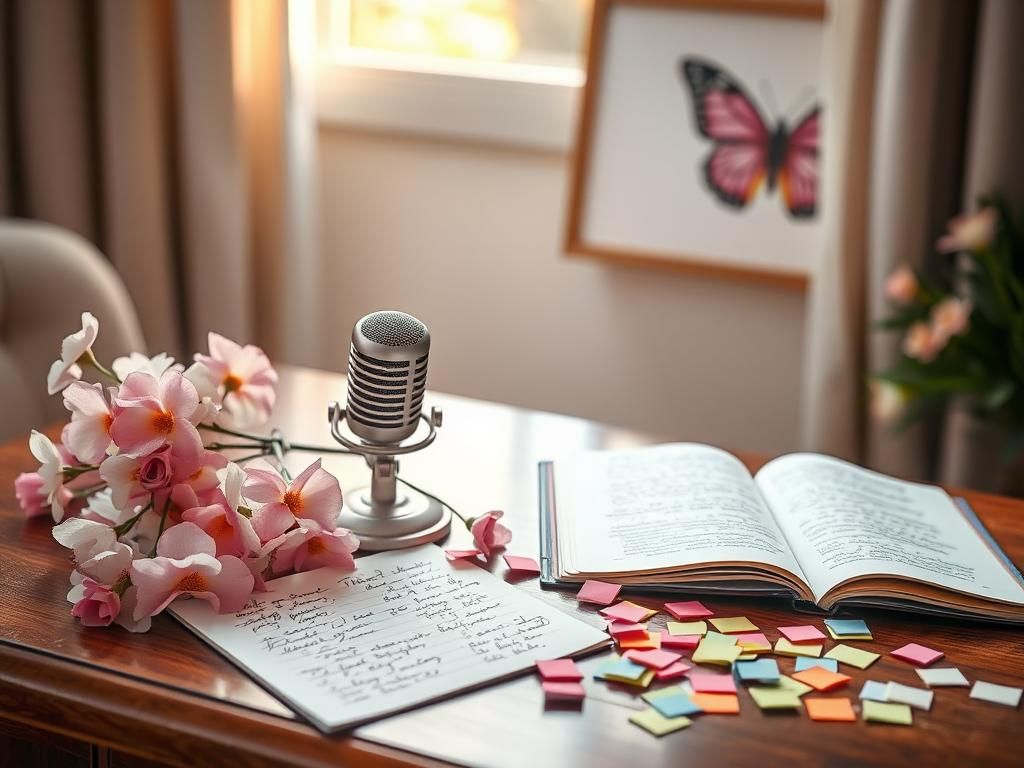 Flick International A softly lit room with vintage microphones and flowers in remembrance of Ananda Lewis