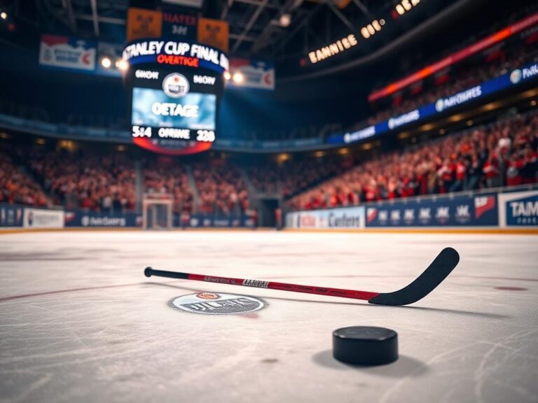 Flick International Intense moment from the Stanley Cup Final showing a hockey rink with a victory scene.