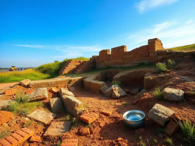Flick International Excavated Ancient Roman building foundation at a construction site